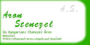 aron stenczel business card